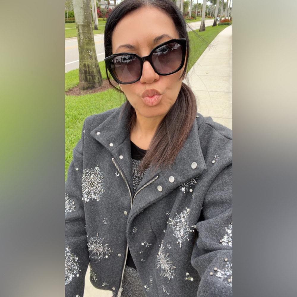 Zara Gray Jacket with Silver Embellishments